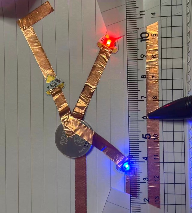 Prototype 2: Multi-interactive circuit prototype: Fully pressed.