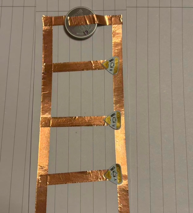 Prototype 4: Unpress-connected circuit prototype.