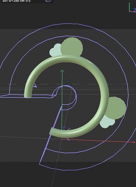 This is the process view of the hairband model without color.