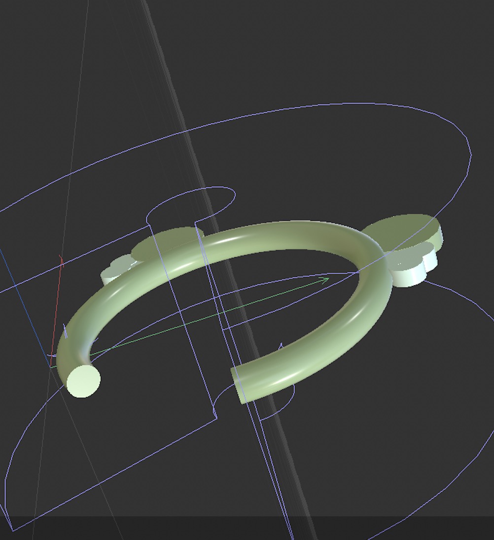 This is an oblique view of the hairband model.